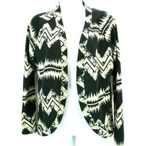 Neblina Cardigan Womens Sz S Black & White Wrap Aztec style Sweater cotton blen